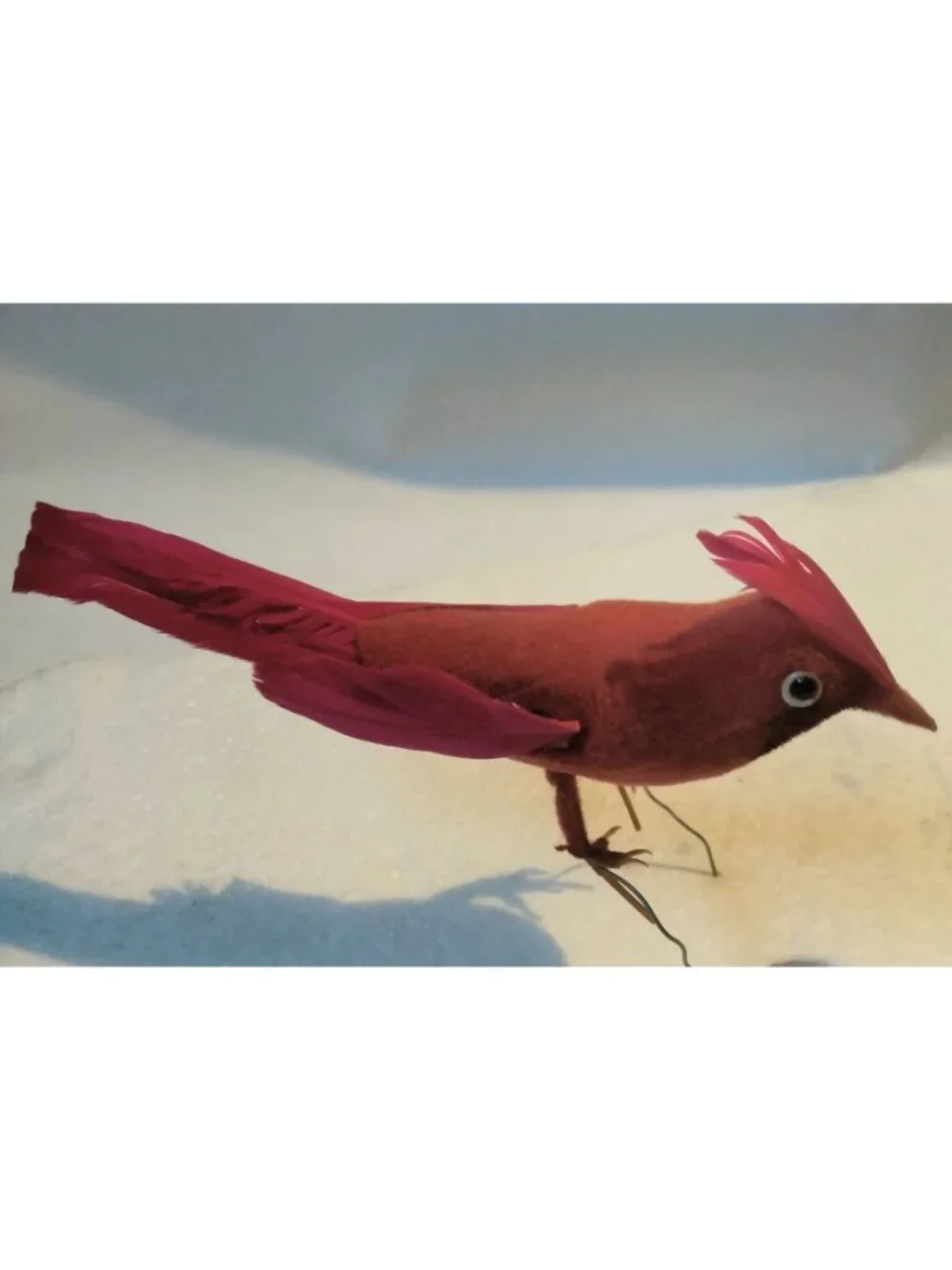 Red Cardinal Bird Figurine Feathers Wire Pick Crafts Lot 4